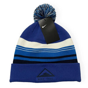 New Nike Utility Trail Running Unisex Fuzzy Pom Beanie Hat DA2055-430